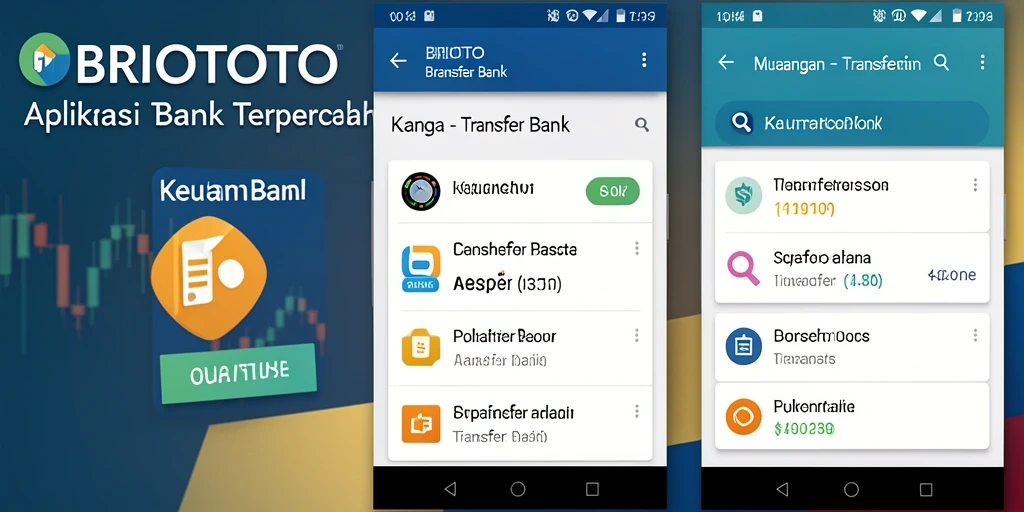 Antarmuka aplikasi BRIOTOTO yang sederhana dan fungsional untuk Transfer Bank.