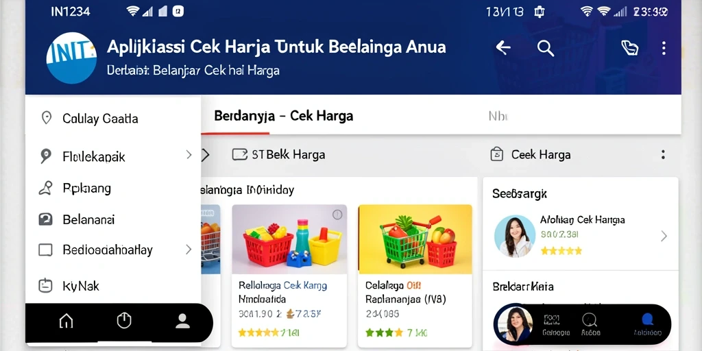 Screenshot utama IN1234 menampilkan antarmuka pengguna yang intuitif dan fitur Cek Harga.