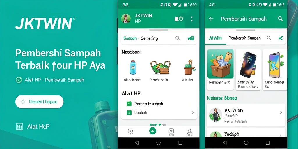 Antarmuka aplikasi JKTWIN yang intuitif untuk pembersihan sampah.