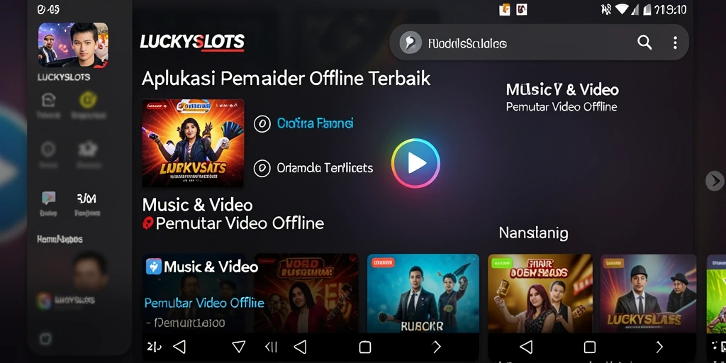 Tampilan antarmuka LUCKYSLOTS saat memutar video offline.