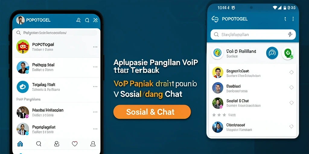 Antarmuka aplikasi POPOTOGEL yang menampilkan fitur panggilan VoIP.