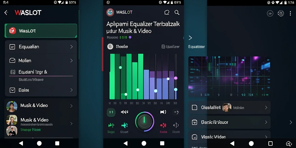Antarmuka aplikasi WASLOT dengan fitur Equalizer yang canggih.